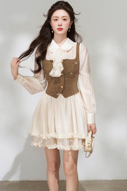 프렌치 니치 포트 투 피스 드레스