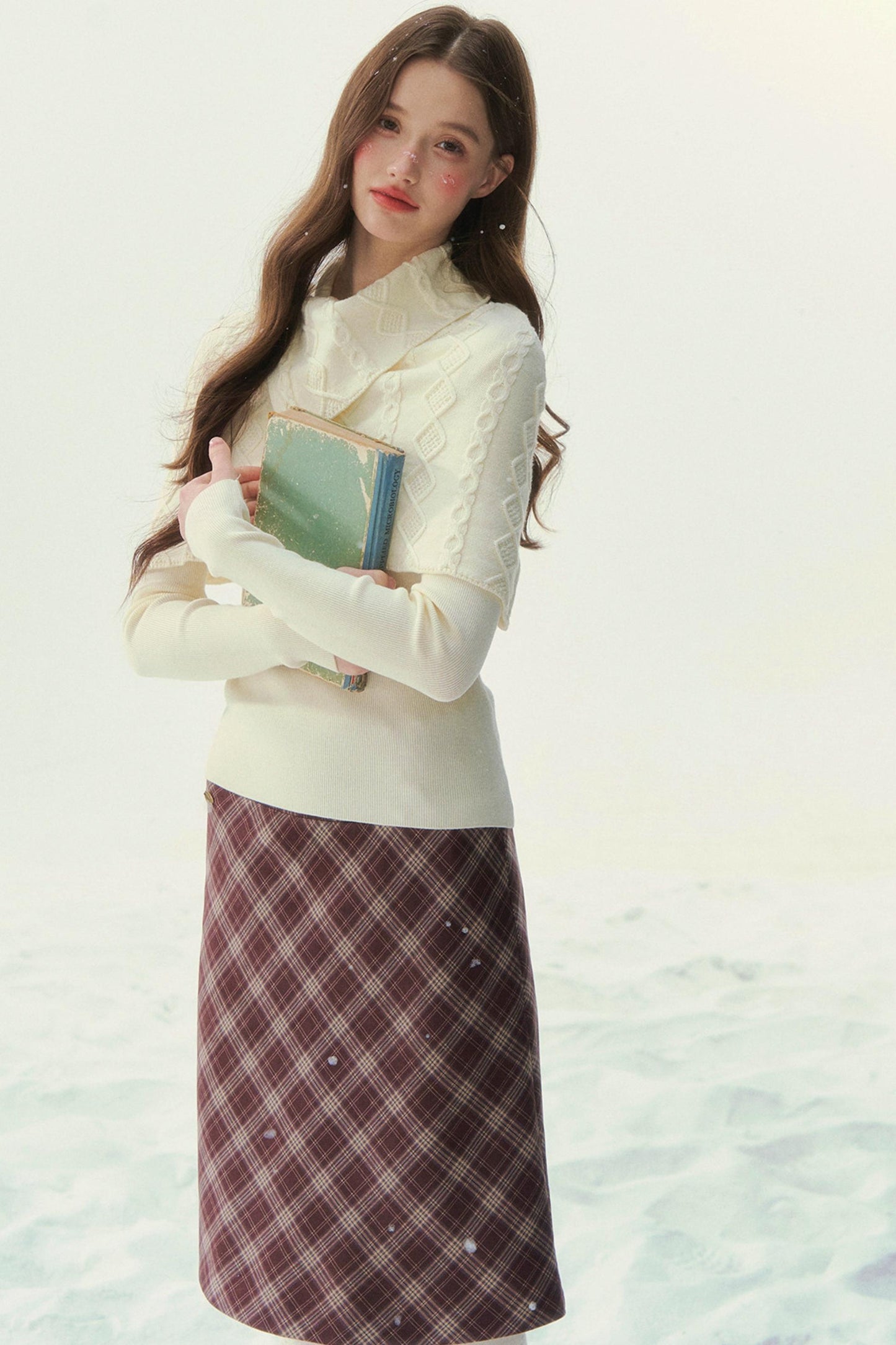 Retro Twist Knit Cape Sweater