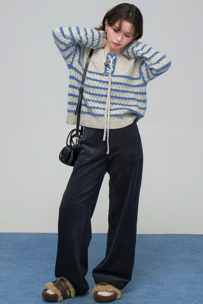 カラーブロックボーダーニット