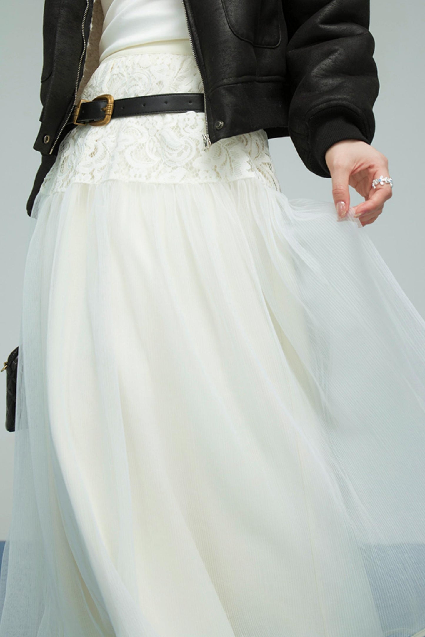 ムーンライトレースプリーツスカート　