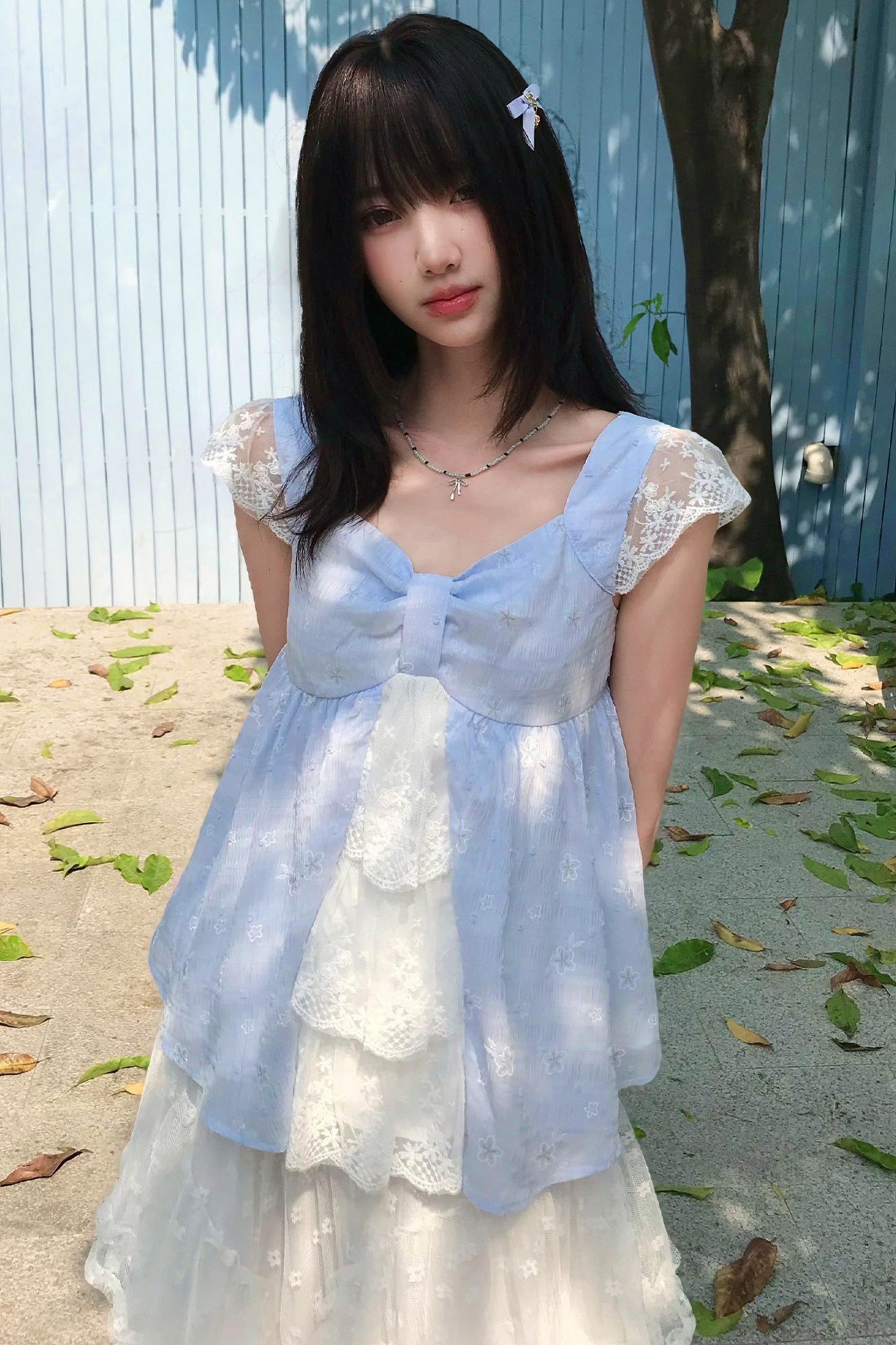 Jacaranda Lace Trim Top + Skirt