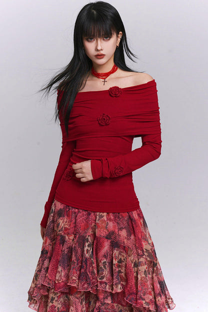 Slim Off-the-shoulder Tops