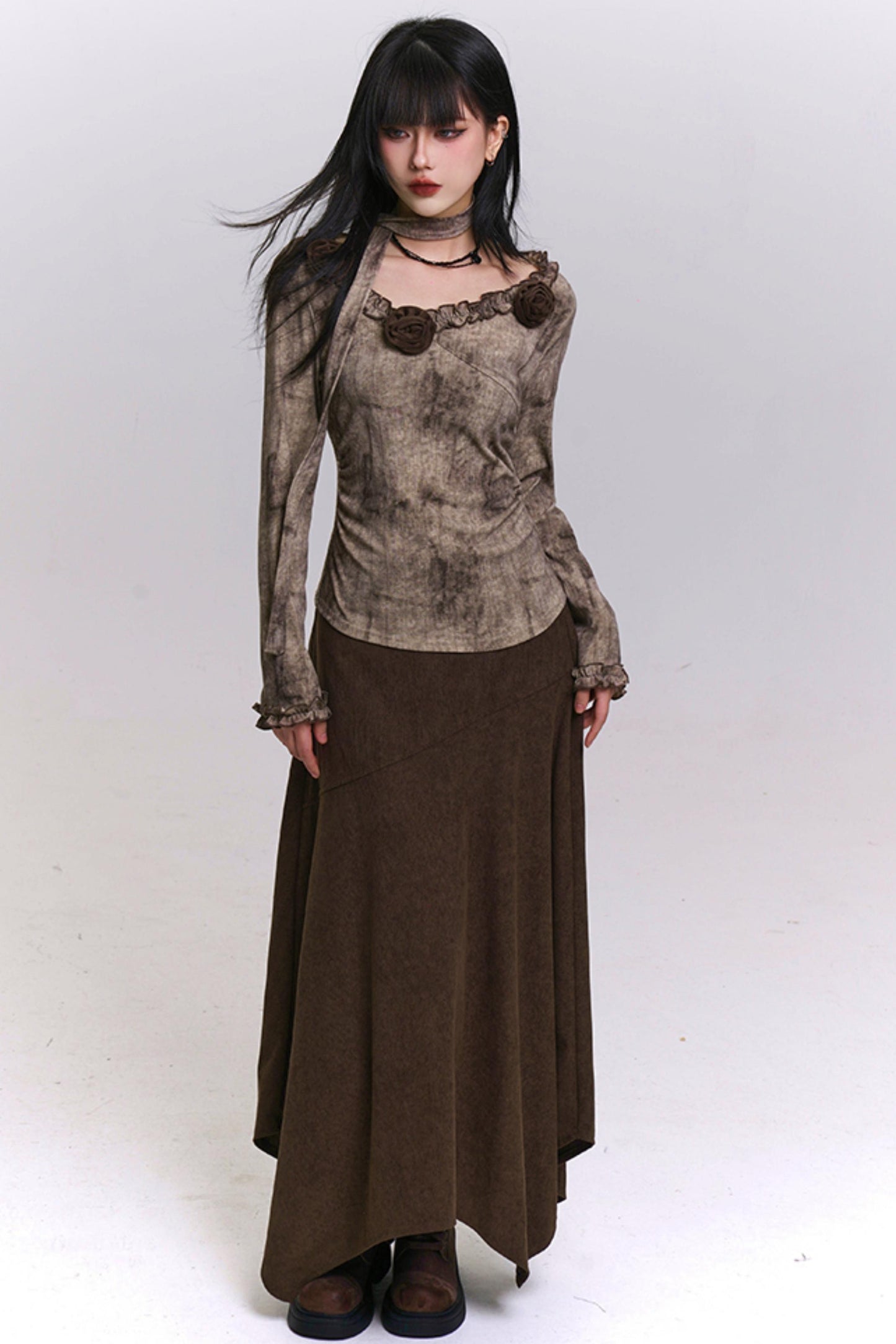 エレガントツーピーススカートセットアップ