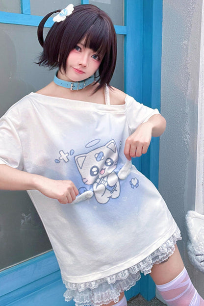 【天使界隈】エンジェルナースキャットTシャツ
