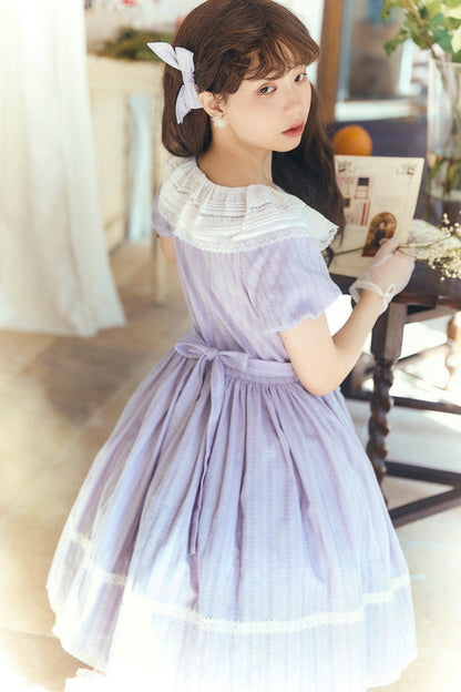 Robe Lolita de Servante avec Dentelle et Rubans
