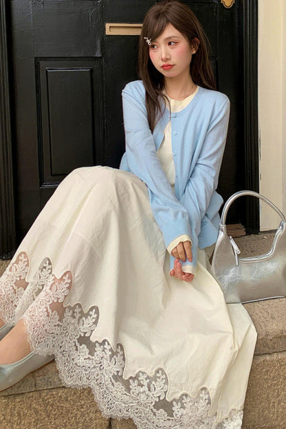 Lace Crochet High Waist Skirt