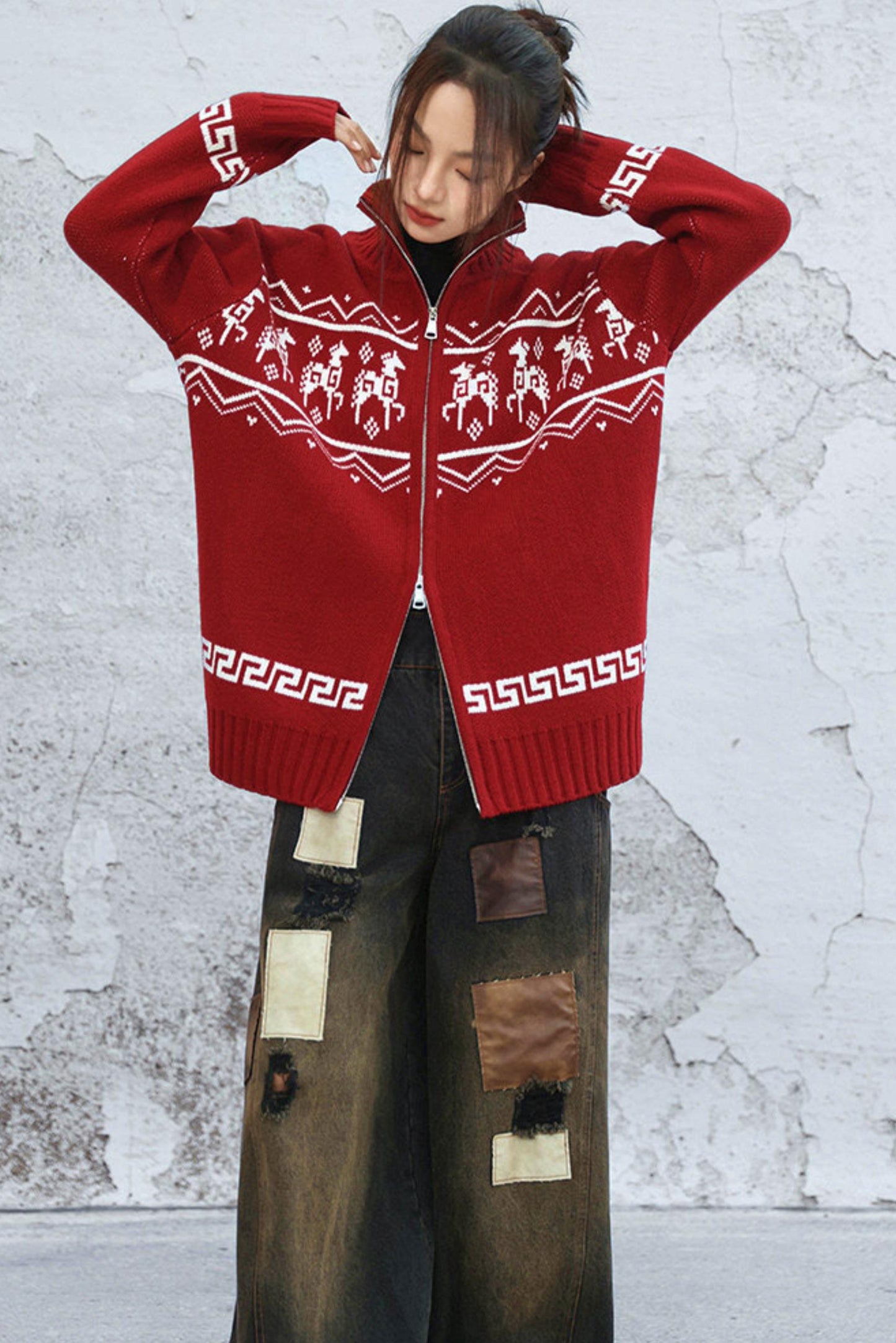 レッドポニーフェアアイルセーター