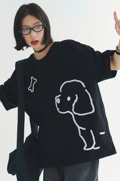 T-shirt à motif chiot