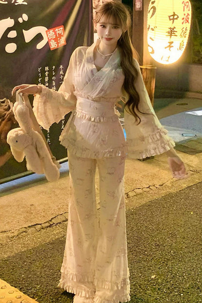 Sweet top + pants + sleep eye mask