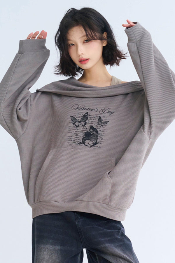 Asymmetrical Hoodie Sweatshirt