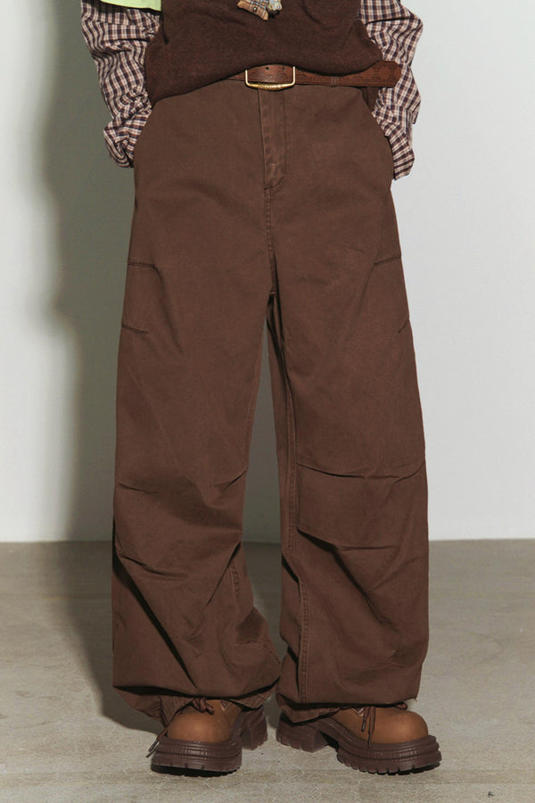 Vintage Washed Pleated Pants