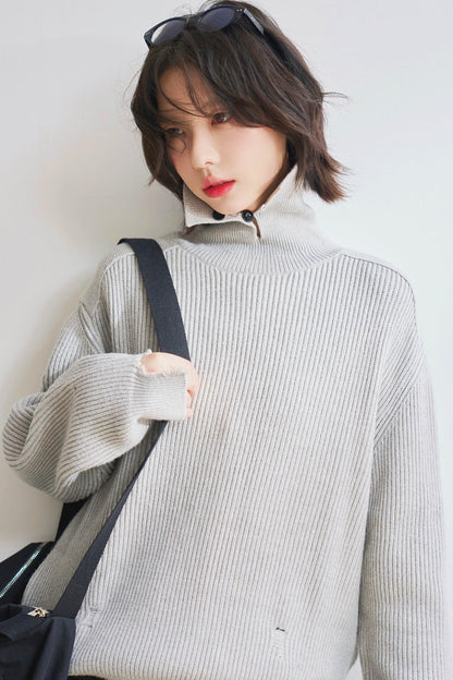 Basic Knit Turtleneck Sweater
