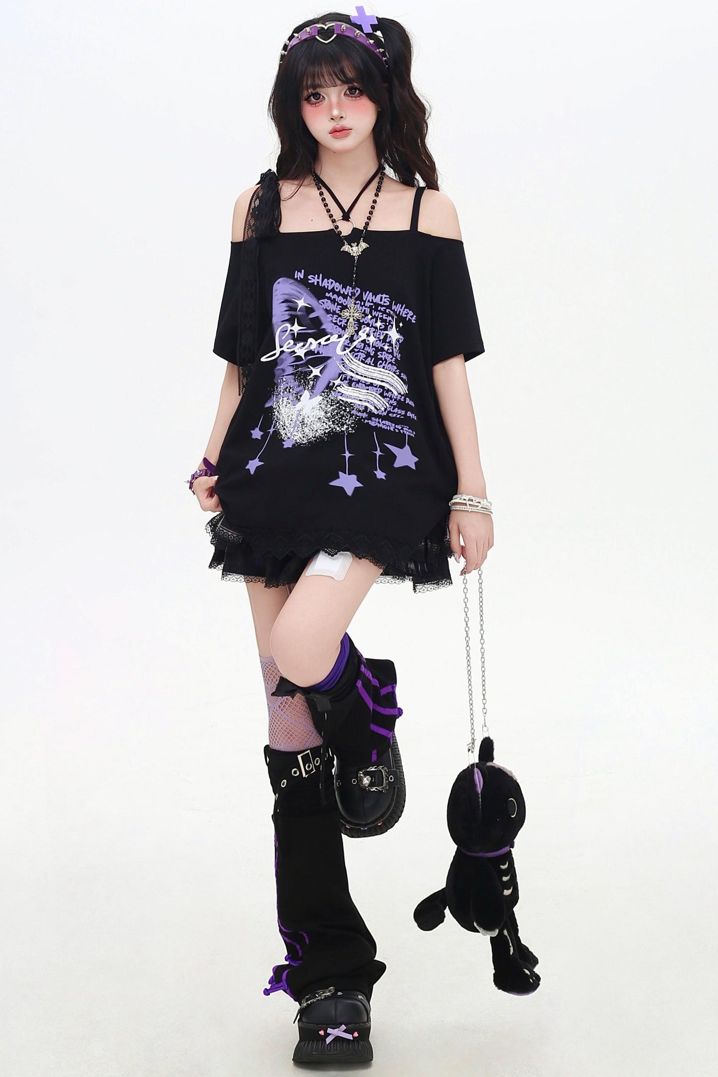 アジアンワンショルダールーズTシャツ