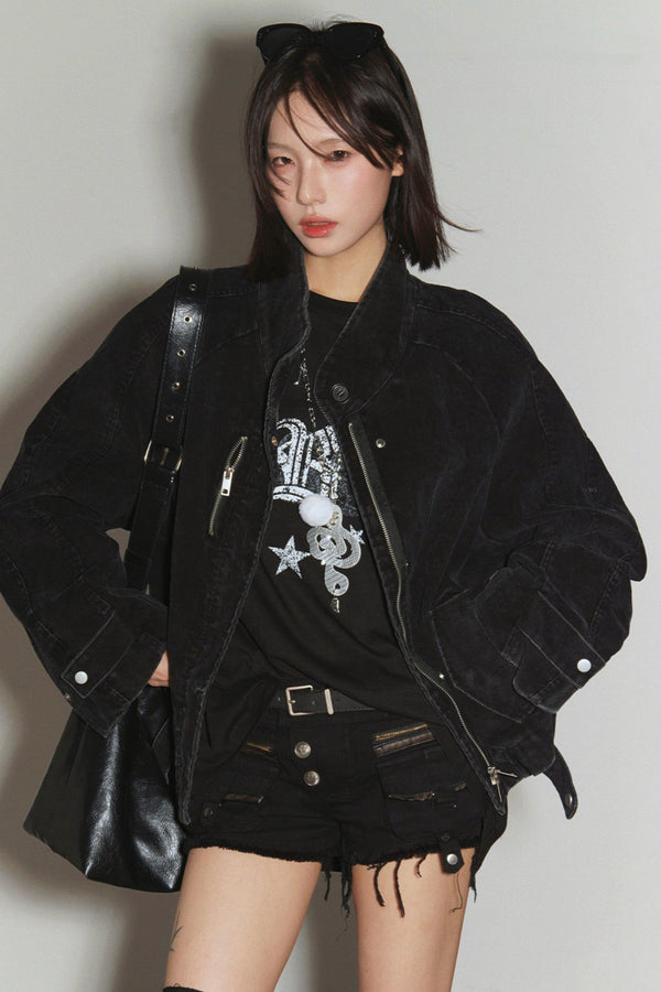 コーデュロイスタンドカラージャケット