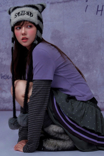 Dreilagiger grau-lila Rock