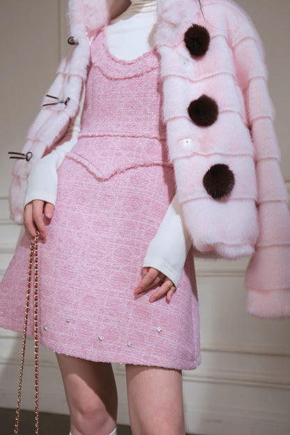 Sweetheart Glitter Tweed Dress