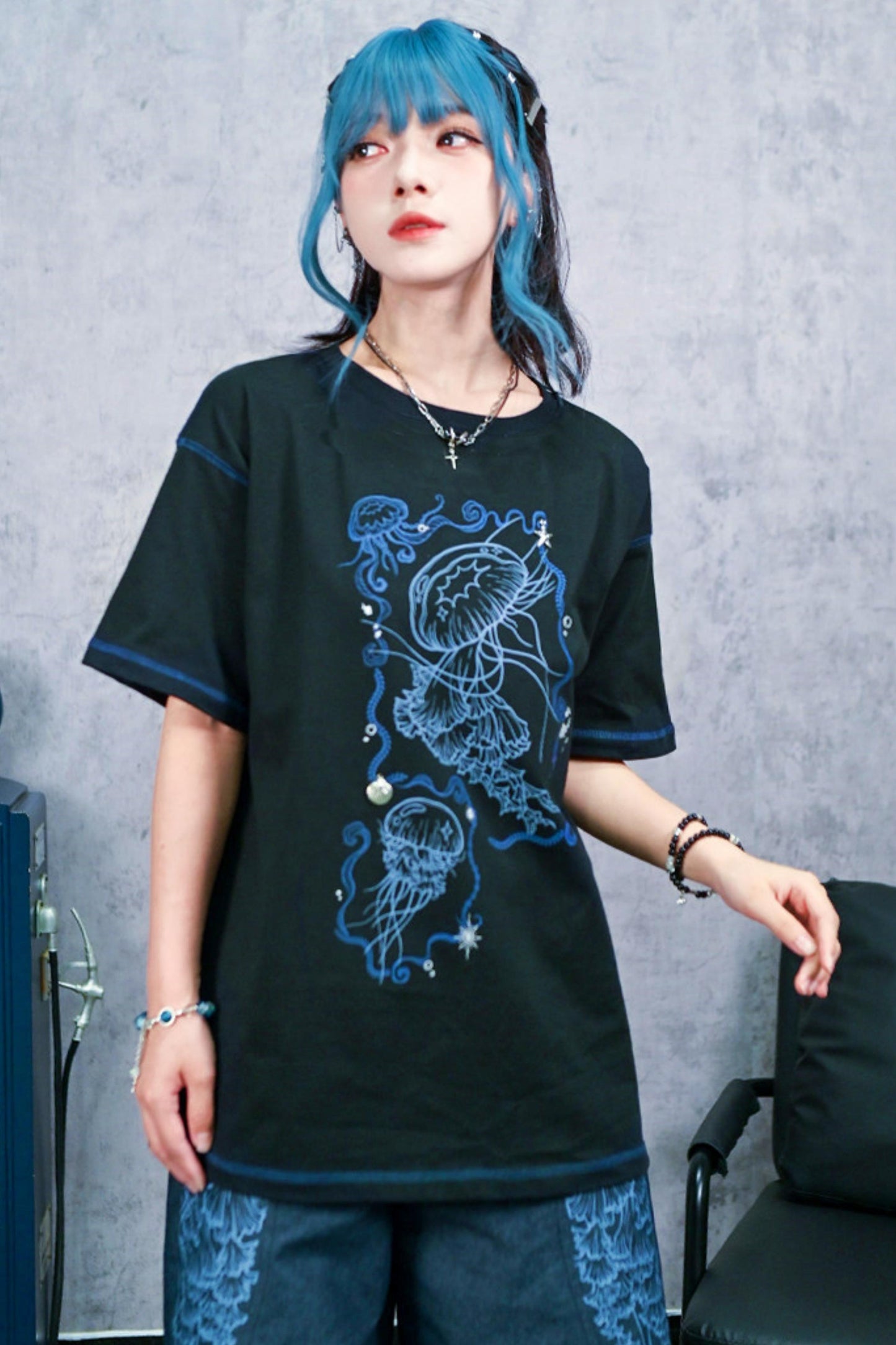 Blue Realm Jellyfish Cotton Top