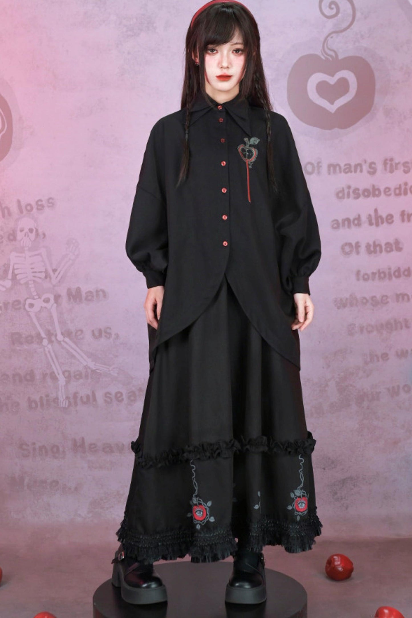 Jupe trapèze à lacets Eden
