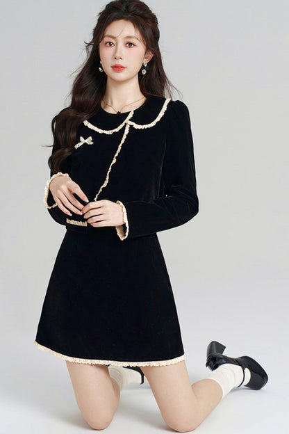 Black Velvet Hepburn Dress
