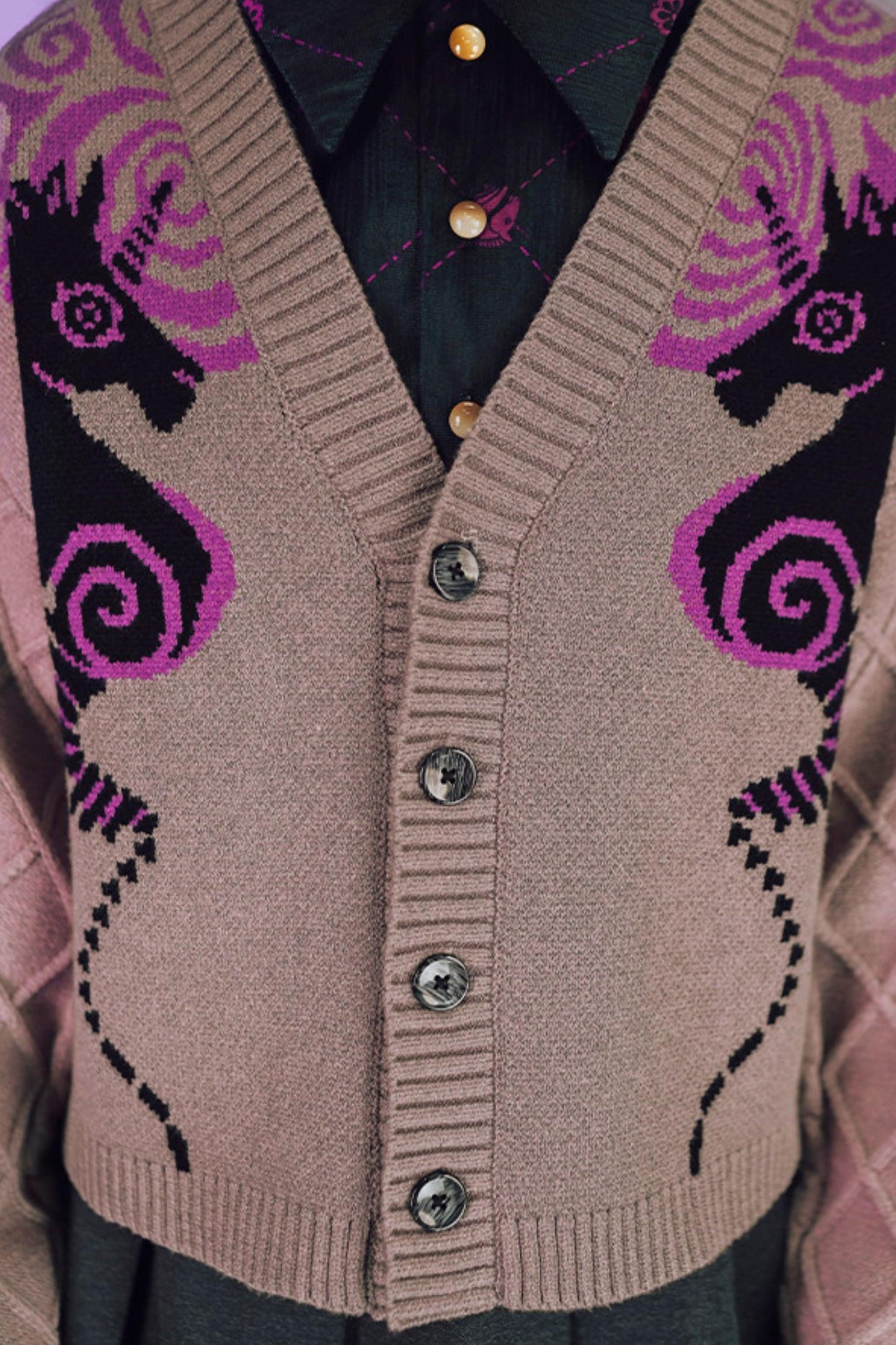 アンブライドゥルドチェスジャカードカーディガン