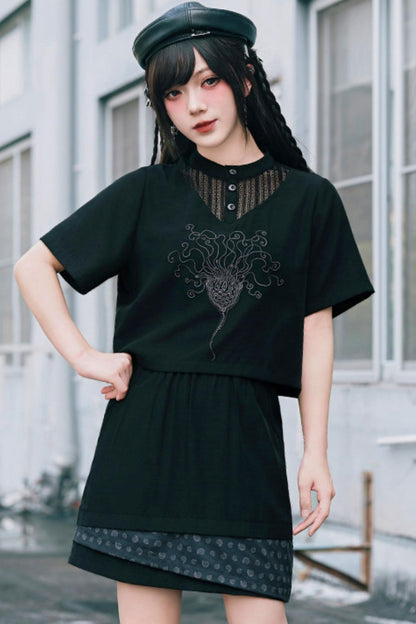 深海刺繍ダークドールセットアップ