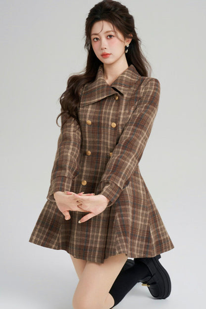 Plaid Sweet Retro Coat