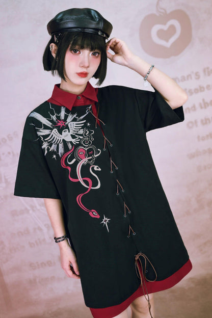 Dekadentes neogotisches T-Shirt-Kleid