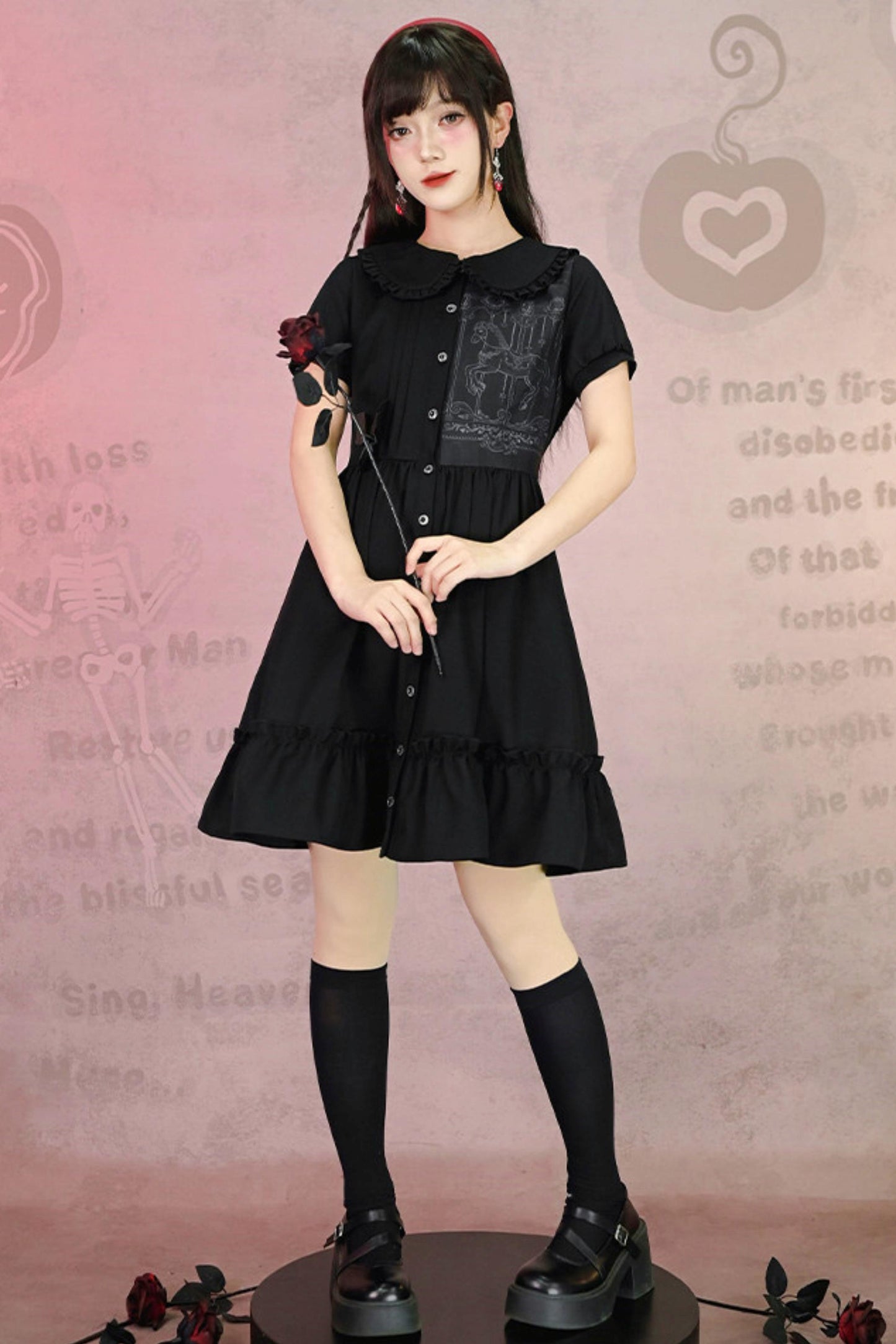 Black Lace Shirt Dress