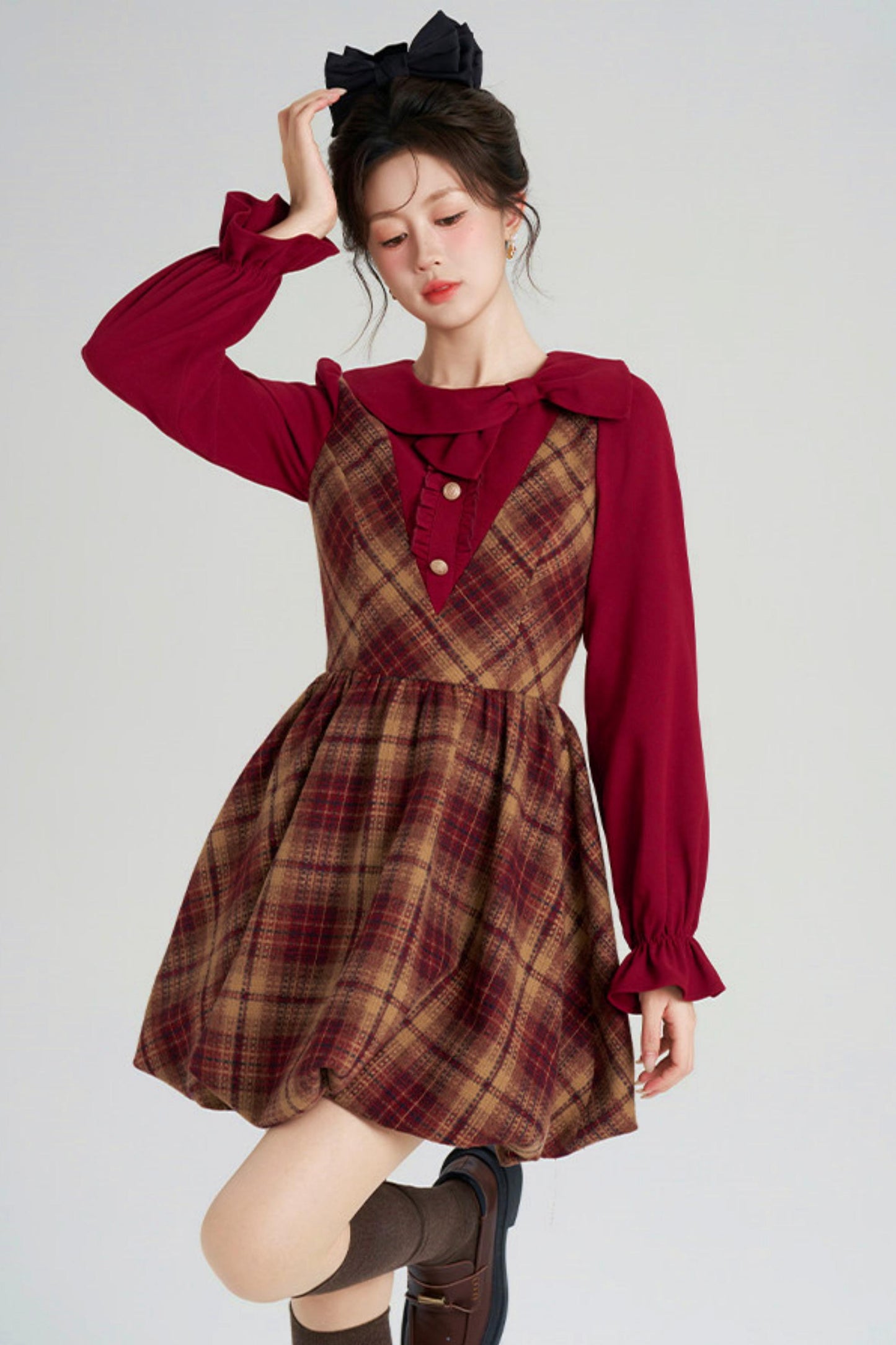 Retro Plaid Sweet Dress