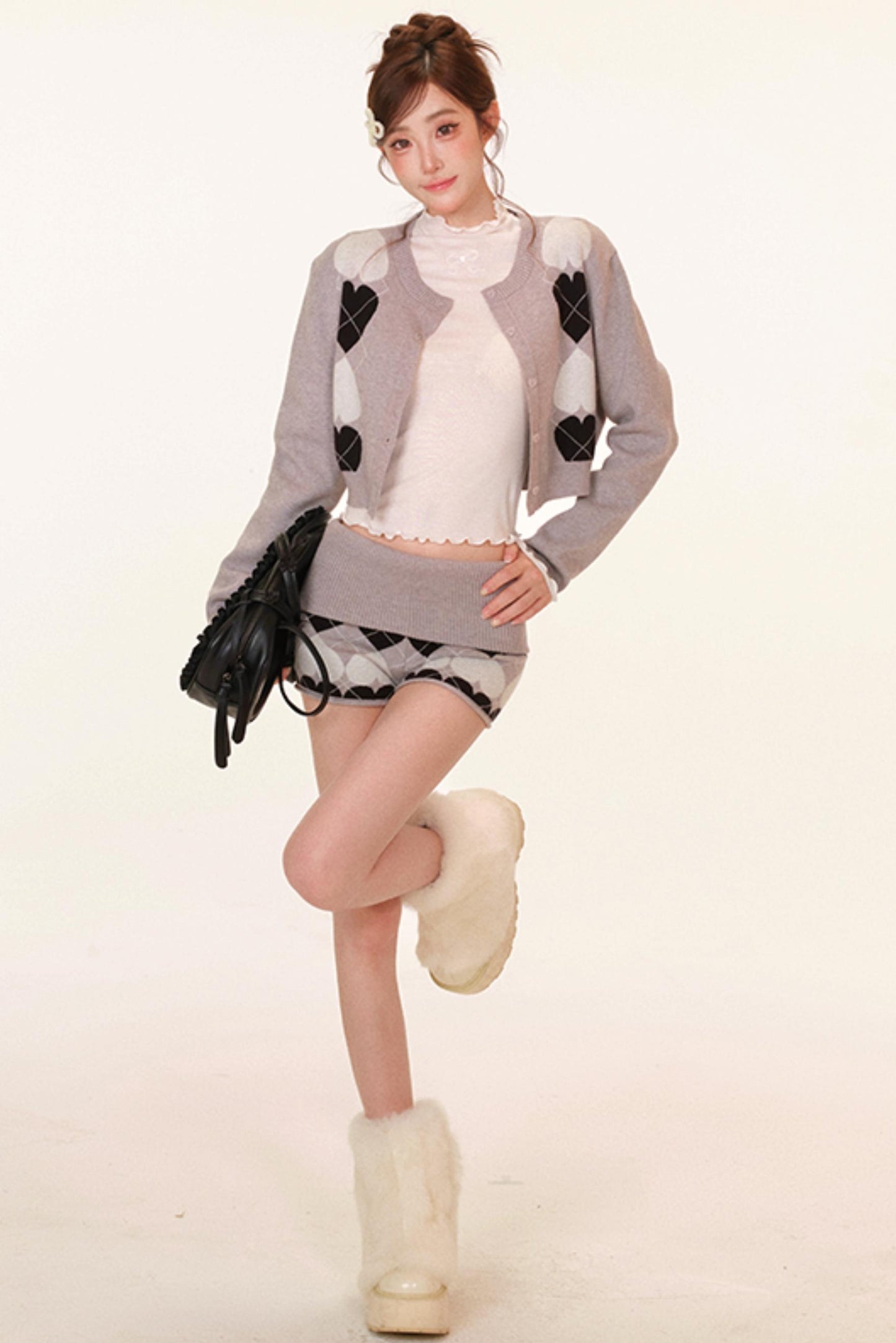 Heart-Pattern Winter Sweater + Pants + Top