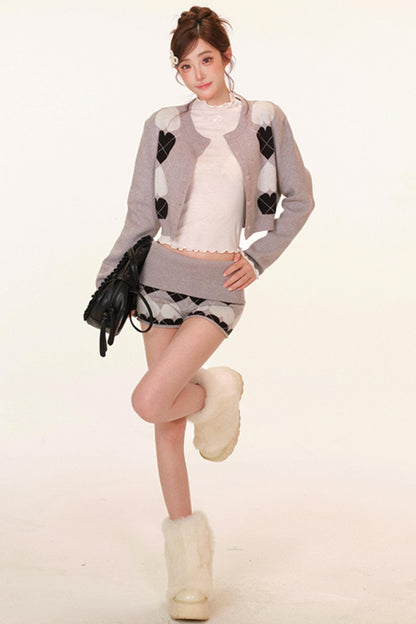 Heart-Pattern Winter Sweater + Pants + Top