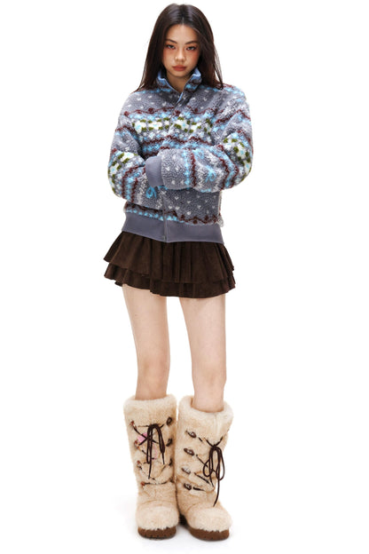 スエードラッフルドスカート