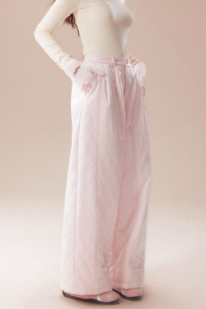 Sweet Collar Straight Wide Pants