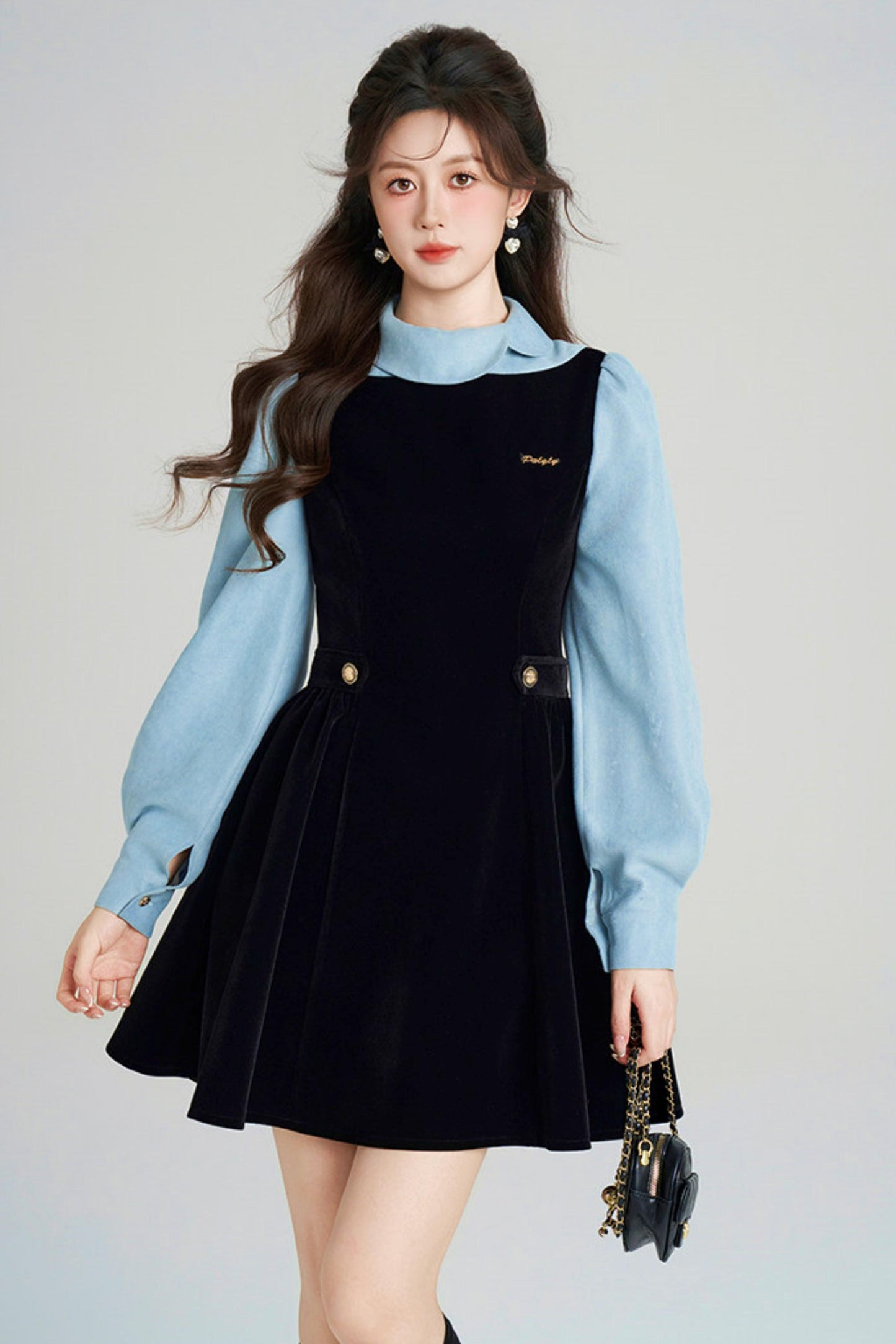 Spliced Velvet Hepburn Dress