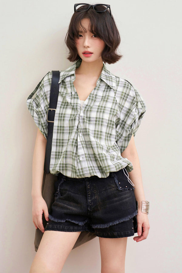 Retro Plaid Design Shirt