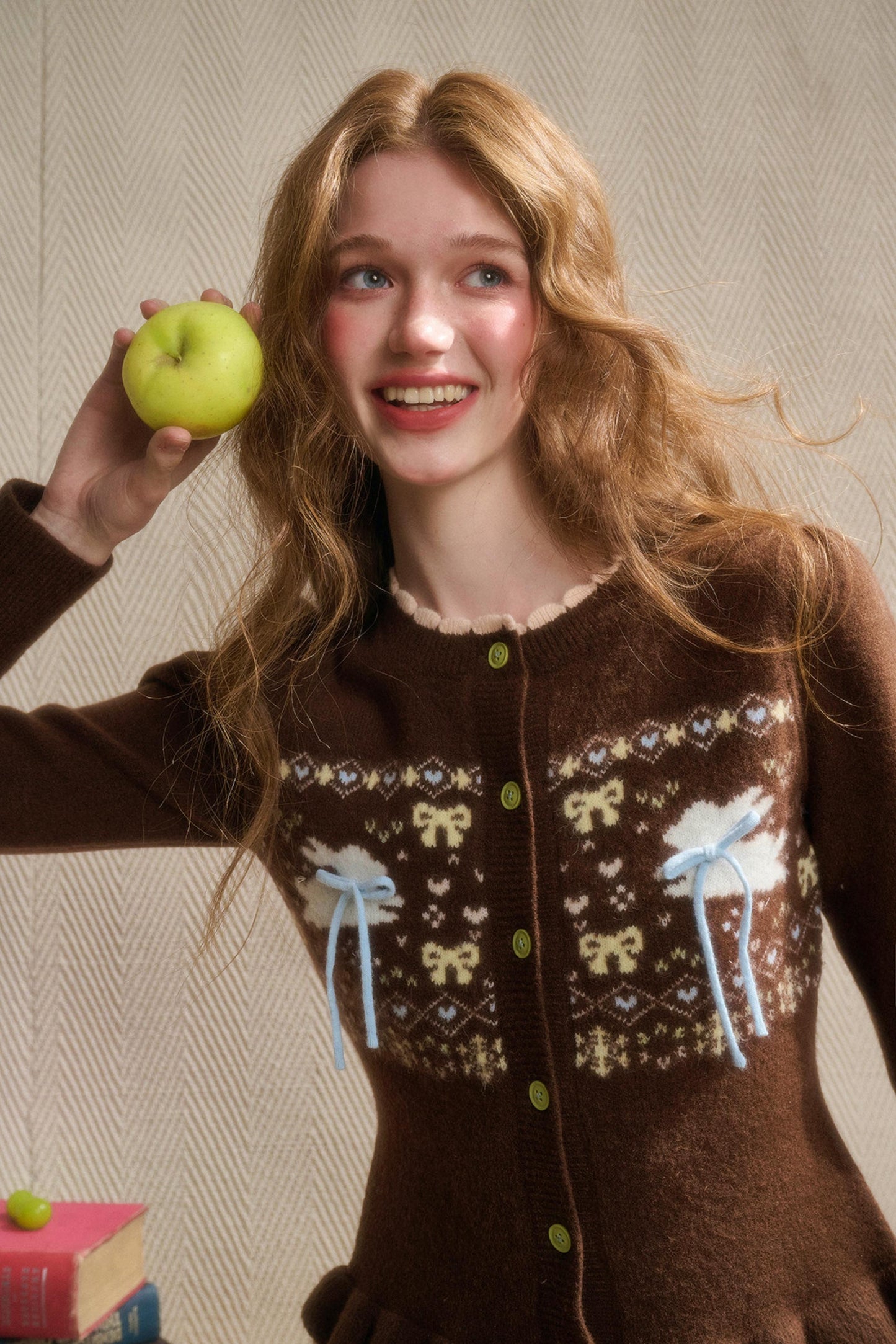 リボンフェアアイルカーディガン+スカート