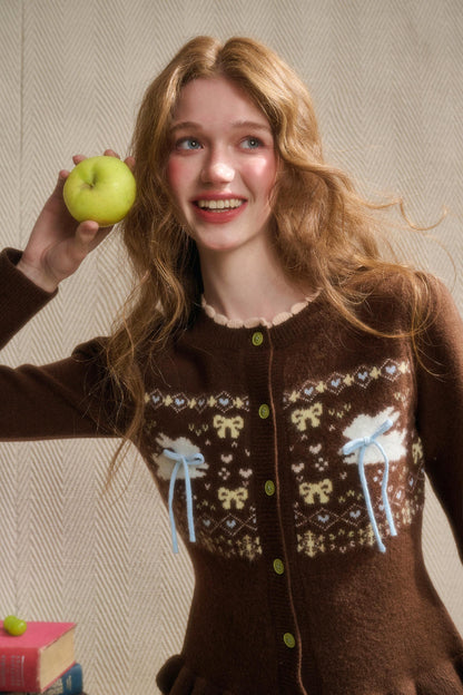 リボンフェアアイルカーディガン+スカート