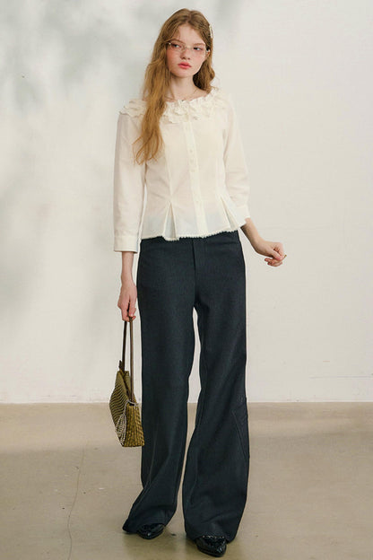 러브 프릴 레이스 블라우스