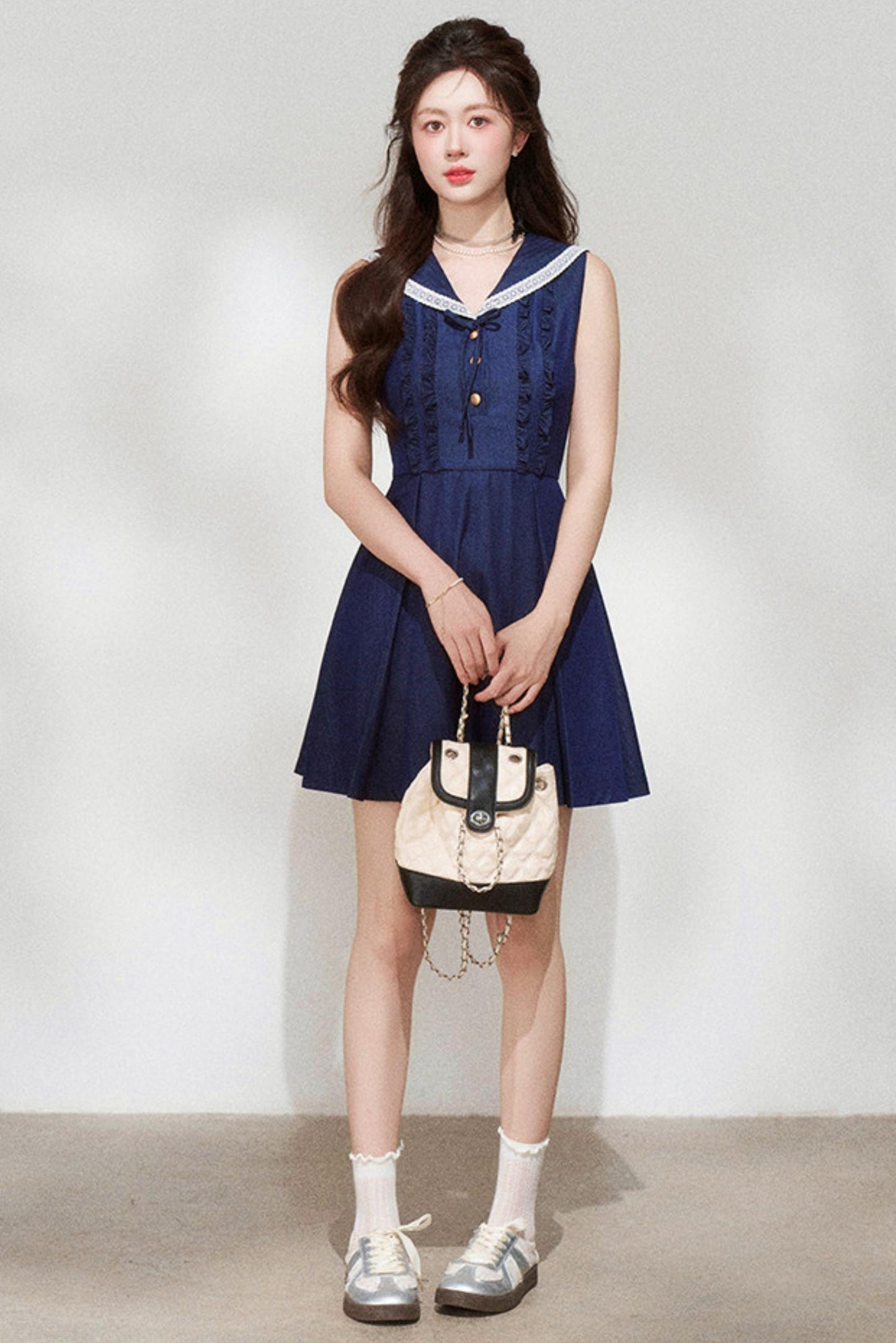 French Sailor Sleeveless Dress