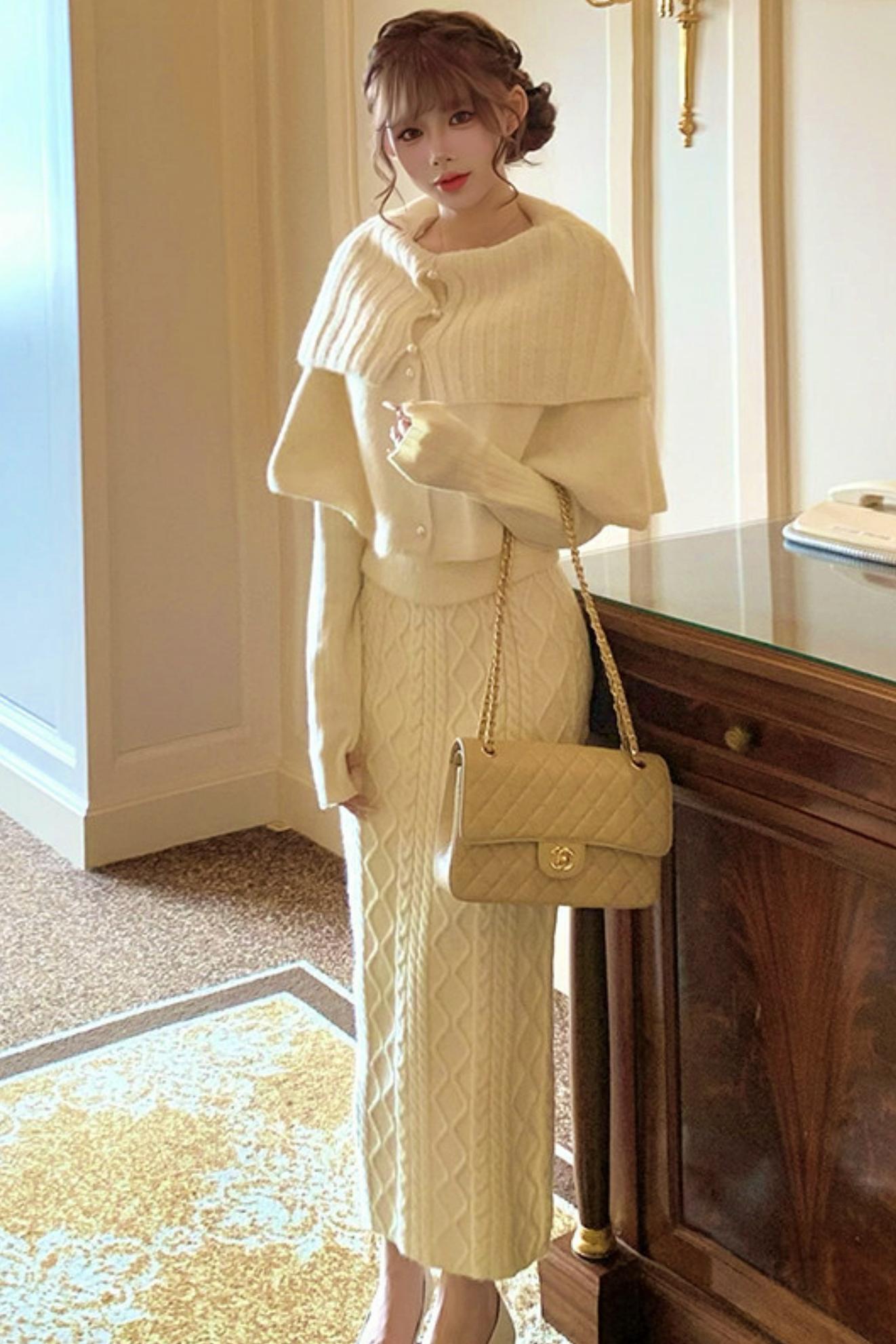 キュートフィットロングスリーブトップス＋レーストリムベースアンダーウェア