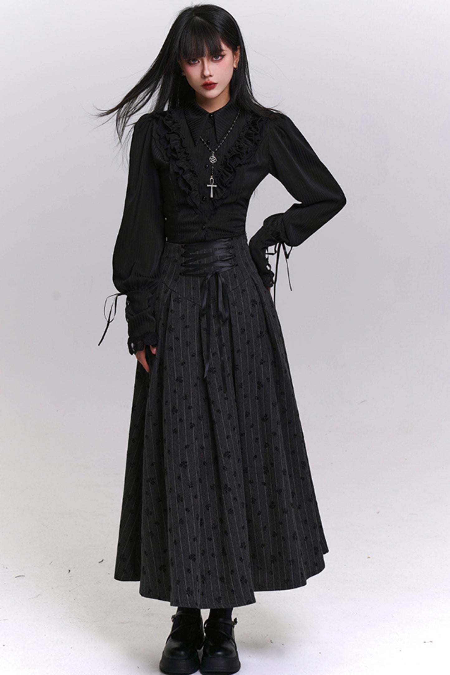 クラシックストライプパターンエーラインスカート