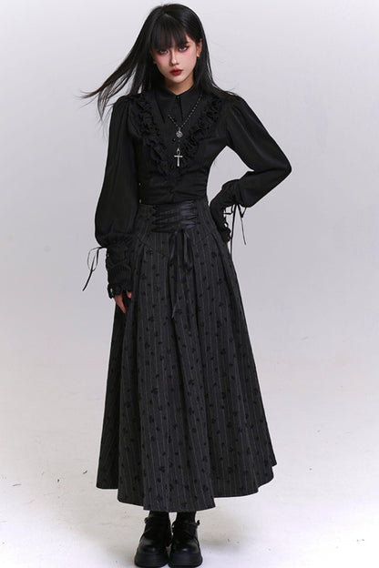 クラシックストライプパターンエーラインスカート