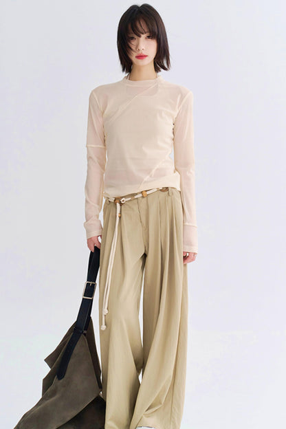 ハイウエストモップスタイルパンツ