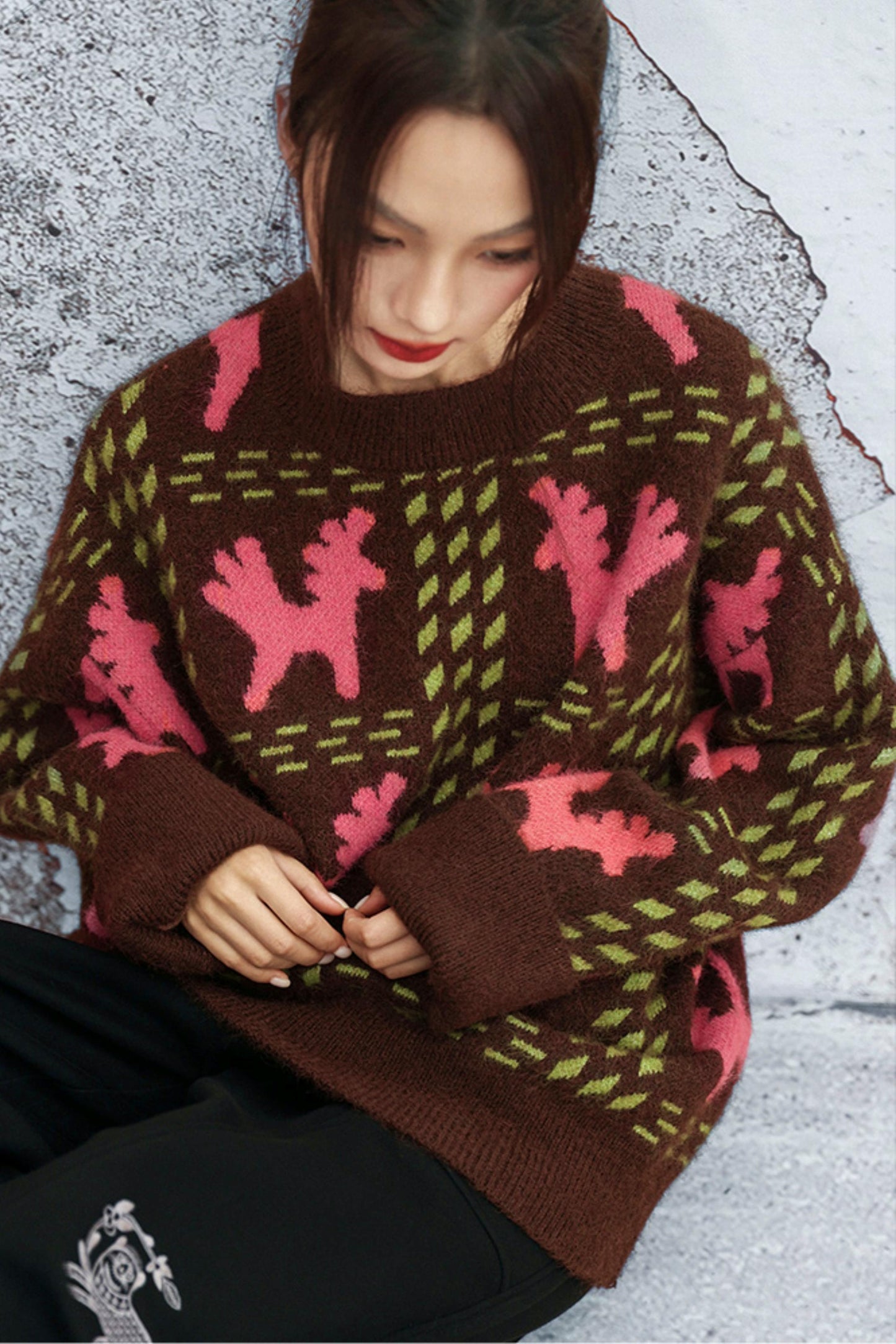 Colorblocked Alpacaswetter