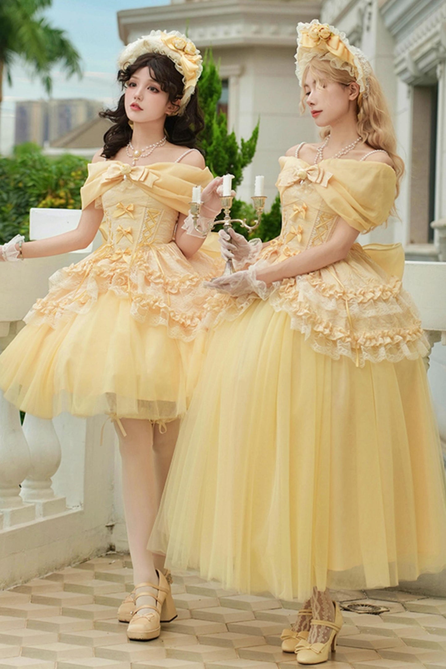 Flower Sweet Mesh Corset Lolita Setup