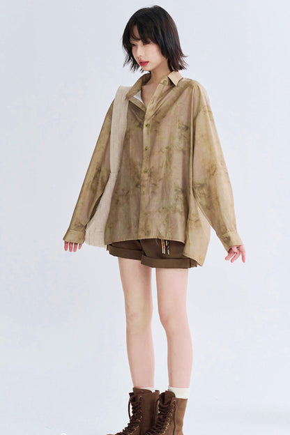 Tie-dye print mode shirt