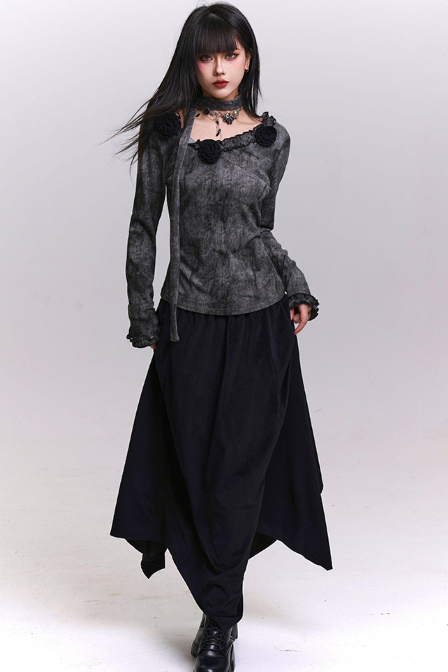 エレガントツーピーススカートセットアップ