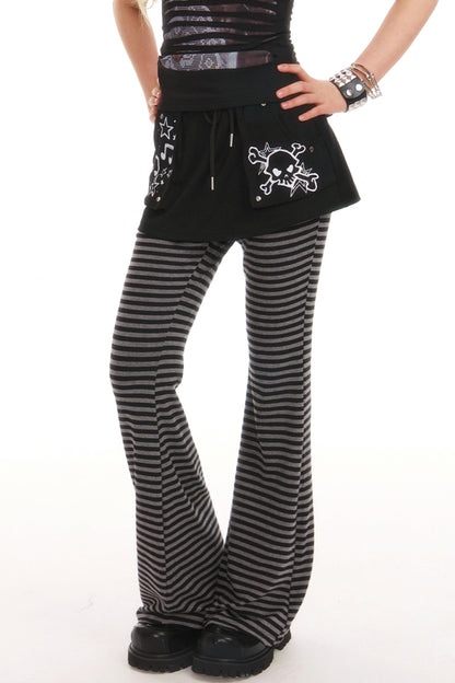 Punk Doll Striped Flared Pants