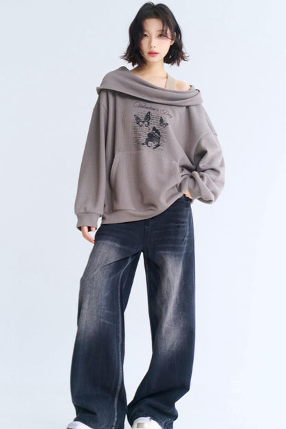 Asymmetrical Hoodie Sweatshirt