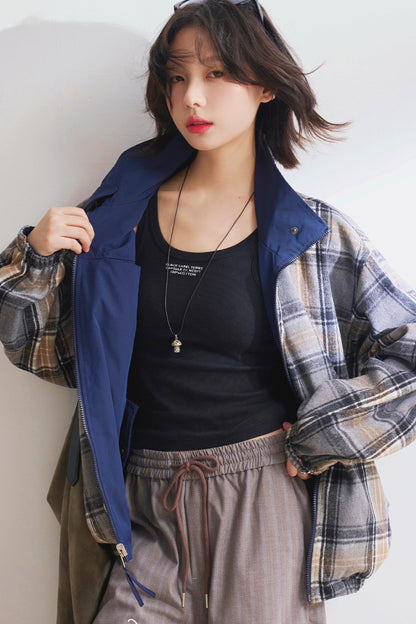 ダブルサイドスタンドカラージャケット